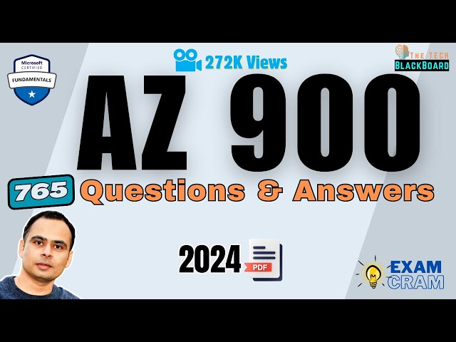 AZ-900: 765 Questions (2024) | Documentation | Exam Tips | PDF Dumps (Exam Cram💡)