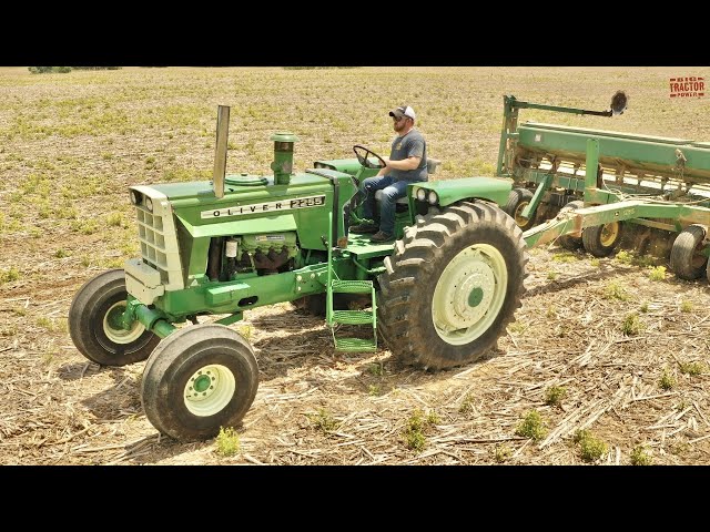 OLIVER 2255 Tractor Seeding Soybeans