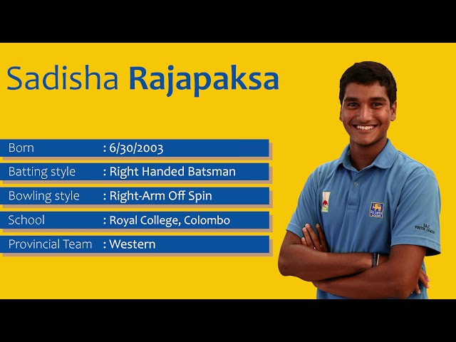Get to Know | Sadisha Rajapaksa | Sri Lanka Under 19 Player
