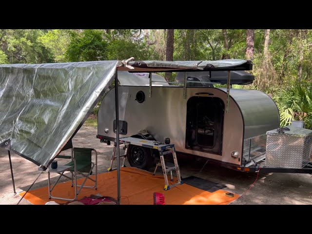 Stephen Foster FL., Big Bend Teardrop, ARB Awning, Reflective Tarp #vlog #camping #teardroptrailer