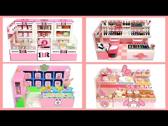 #diy DIY Miniature PINK shop compilation♥Making Baskin Robbins♥ Patrick star♥My melody♥Beauty♥