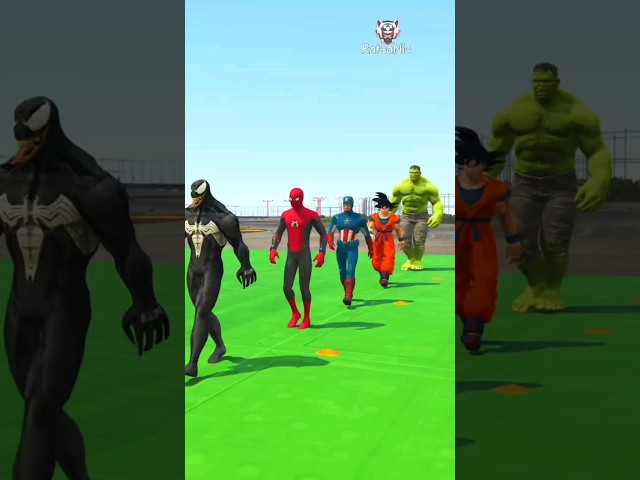 GTA 5 Venom Spider-Man Hulk Captain America #gta5 #spiderman #gta5mods #short #shorts #youtubeshorts