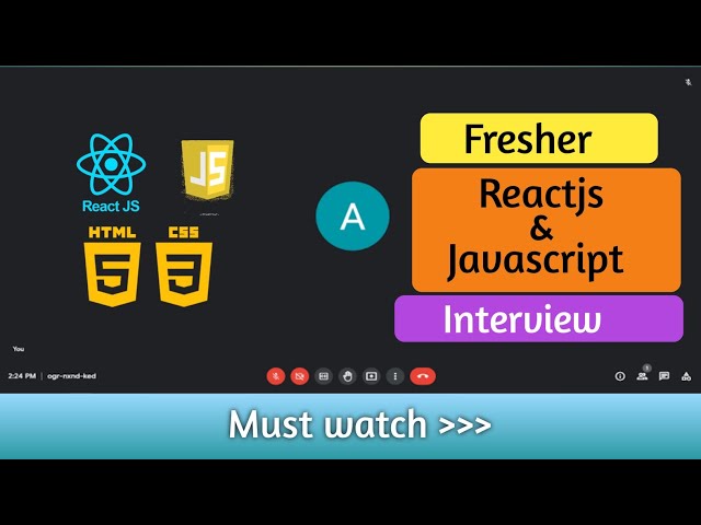 Fresher - ReactJs developer interview 2023 | javascript interview | Front end developer interview 23