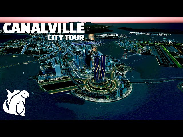 City Tour of A Massive Canal City in Cities Skylines | City of Canalville