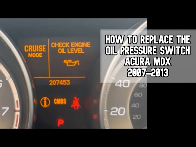 How to Replace the Oil Pressure Switch to Remove Low Engine Oil Light Acura MDX 2007-2013 video #mdx