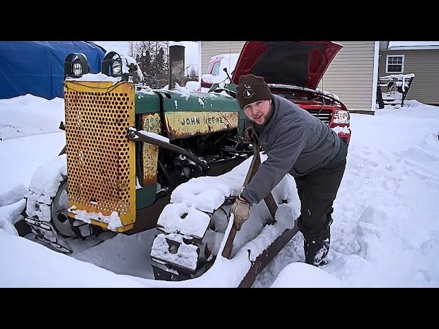 HAPPY NEW YEAR - Plowing Snow with a 70 Year Old Tractor