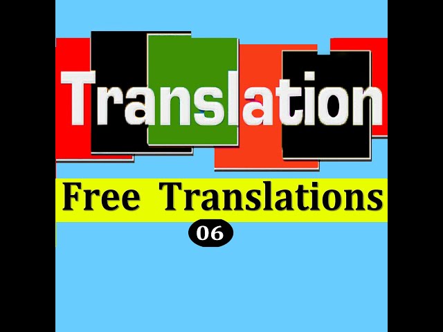 Translation [ Semester 03 & 04 ]: Free Translation + درس تطبيقي
