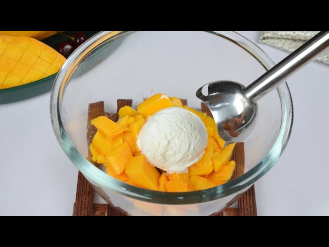 Whisk Mango With Vanilla Ice Cream & You Will be Satisfied With The Result by (YES I CAN COOK)