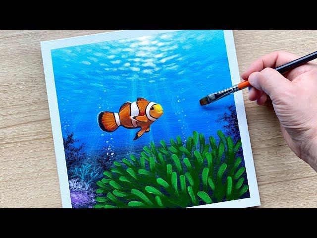 Under the Sea Acrylic Painting / step by step / Daily Challenge #79