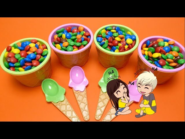 M&M Ice Cream Cups Hide & Seek Surprise Toys Game