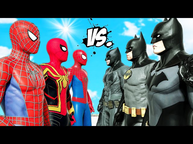 SPIDER-MAN TRIO VS. BATMAN TRIO | SUPER EPIC BATTLE - KJRAGAMING