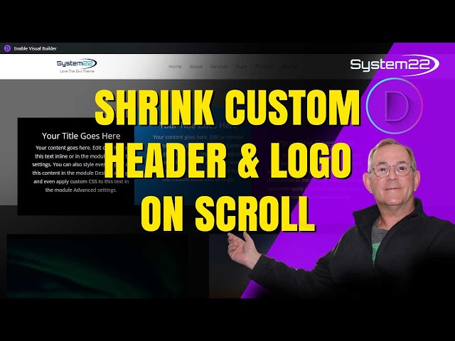 Divi Theme How to Shrink Custom Header And Logo On Scroll