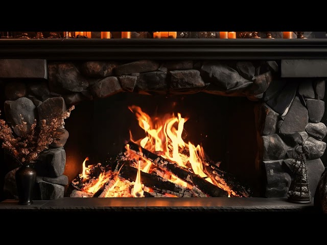 Crackling Fireplace in Cozy Ambience With Burning Logs and Crackling Sound to Fall Asleep and Relax