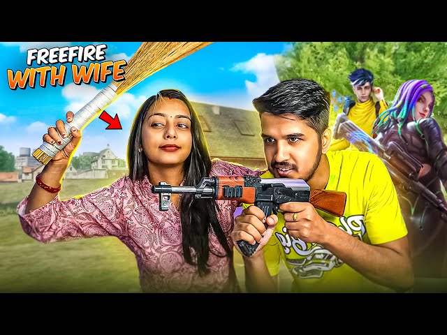AmitBhai Plays Free Fire With His Wife 😍 First Time Reaction || Desi Gamers