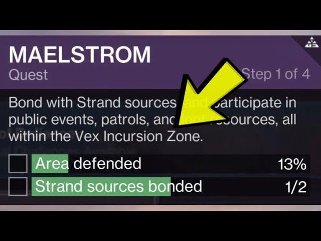 Strand Sources Bonded Destiny 2 Maelstrom Quest Bond with Strand Sources in the Vex Incursion Zone
