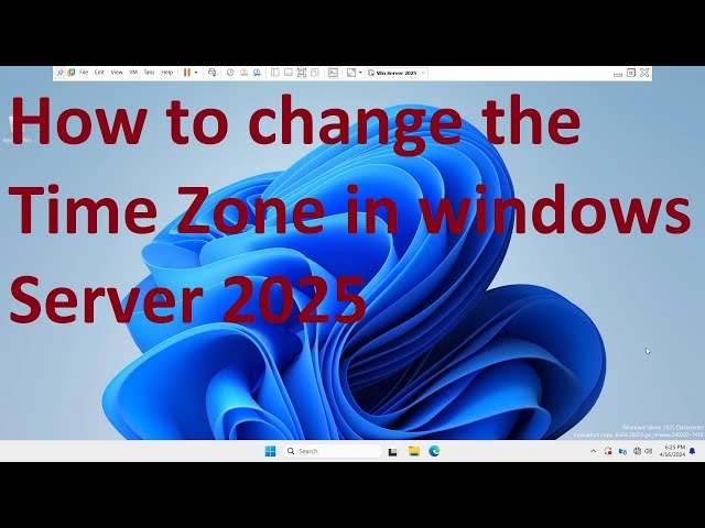 How to change the Time zone in windows Server 2025