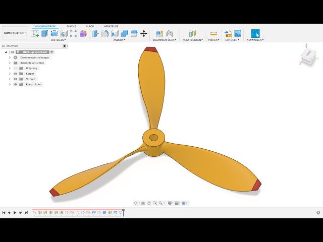 Propeller erstellen Fusion 360 CAD Tutorial Deutsch