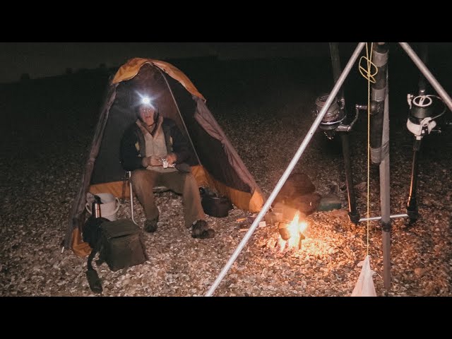 Winter Night Fishing with Swedish Fire Torch & Cooking