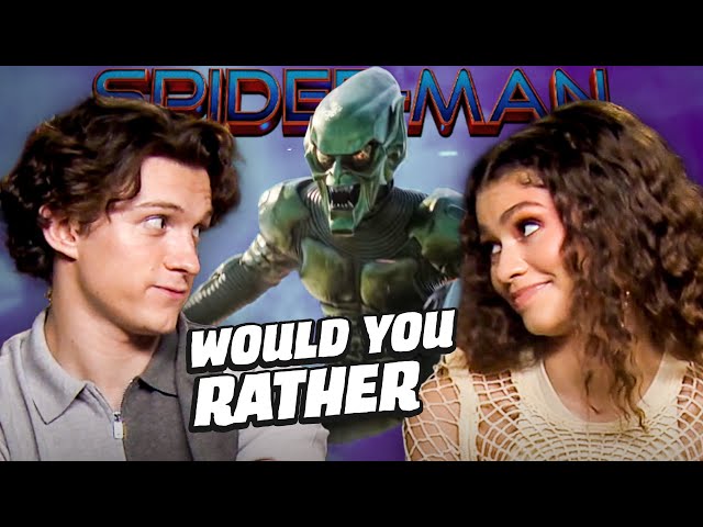 Spider-Man: No Way Home Stars Play WOULD YOU RATHER | Tom Holland, Zendaya, Jacob Batalon
