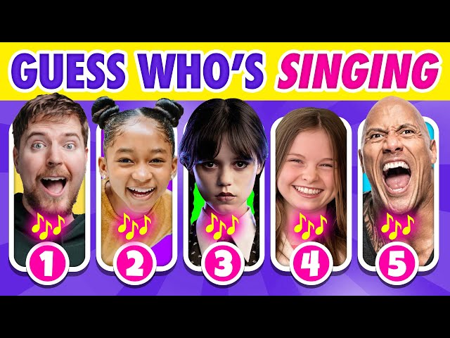 Guess Who's Singing! 💖🎶🌟 Salish Matter, MrBeast, Lay Lay, Wednesday Addams, The Rock