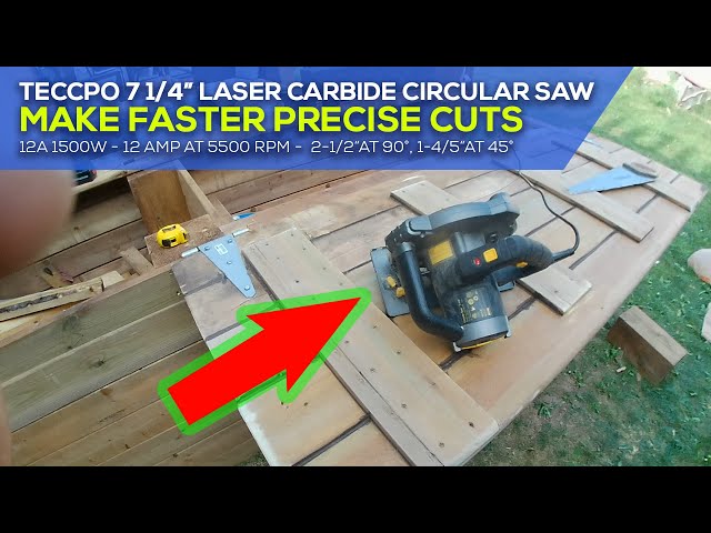 Faster Precise Cuts with Laser Guided Circular Saws - Teccpo Circular Saw Review - 12 Amp 5500 RPM