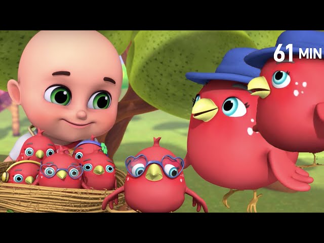 Five Little Birds | Let's Learn The Numbers!  | +More Nursery Rhymes & Kids Songs - Jugnu Kids