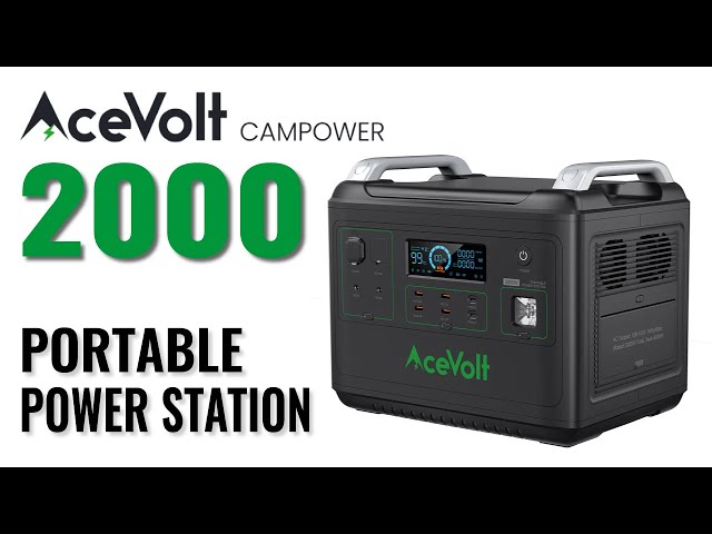 AceVolt Campower 2000 Portable Power Station - Compact, Powerful, & Very Fast Recharges