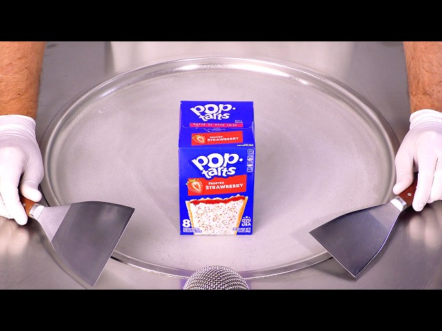 How to Make POP-TARTS STRAWBERRY Ice Cream Rolls | ASMR (no talking)