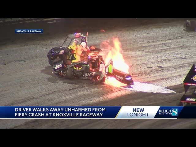 Iowa Sprint Car driver recalls moment of fiery crash at Knoxville Raceway