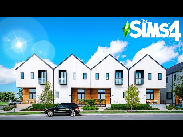 UNIVERSITY STUDENTS TOWN HOMES ~ Curb Appeal Recreation: Sims 4 Speed Build (No CC)