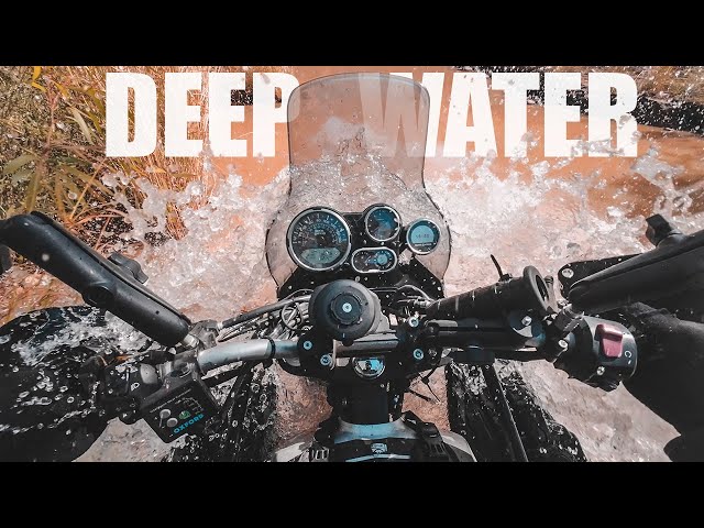 Deep water on my solo motorcycle camping adventure, in the Bungle Bungles Australia S2 Episode 20