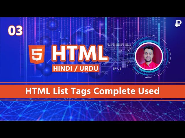 HTML Lists Tag Syntax in Hindi / Urdu