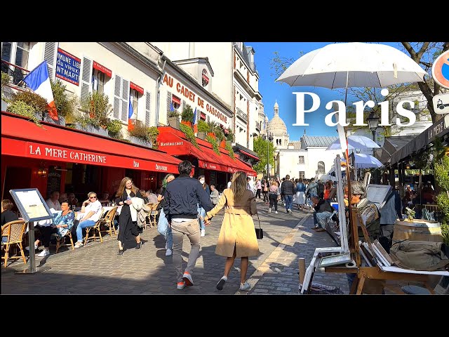 [4K]🇫🇷 Paris Walk: Montmartre, La Maison Rose🌹, Sacré-Cœur, Place du Tertre🎨Wall of Love💕  2022