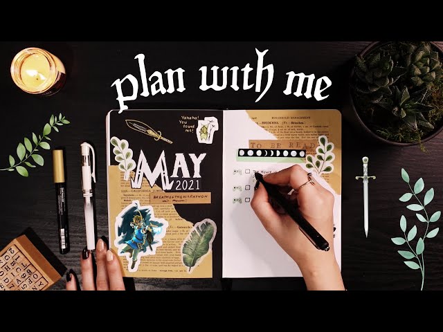 MAY PLAN WITH ME | reading journal set up (zelda: breath of the wild theme)