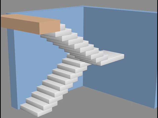 452 - 002 3D модель зеркальной лестницы
