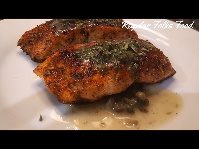 Pan Seared Salmon with Lemon Caper Butter Sauce