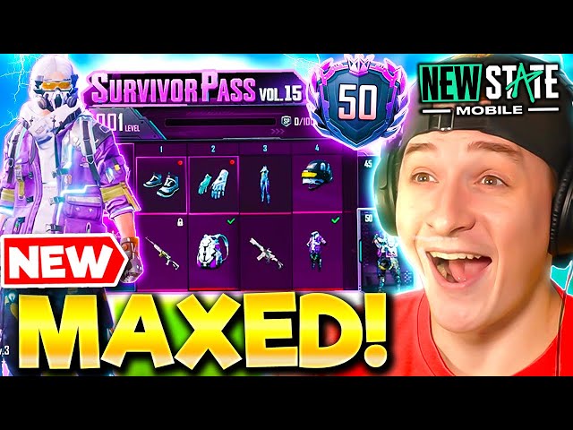 MAXED VOL 15 SURVIVOR PASS - NEW STATE MOBILE