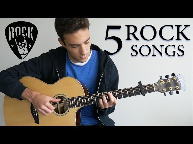 5 Iconic ROCK Songs to play on Guitar (FINGERSTYLE)