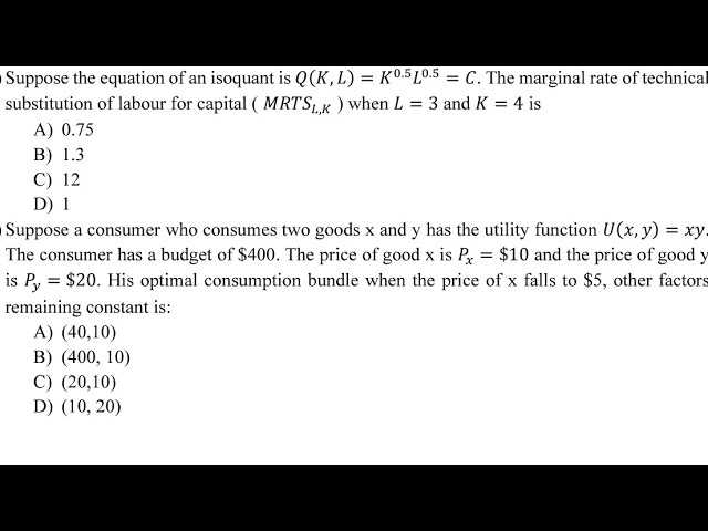 finding marginal rate of substitution for an isoquant equation