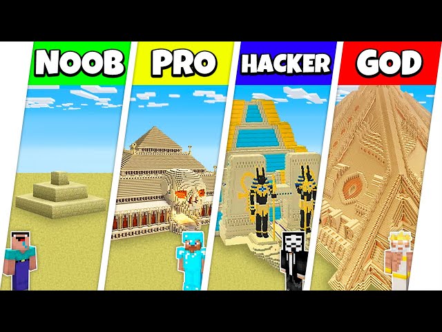 SAND DESERT HOUSE BASE BUILD CHALLENGE - Minecraft Battle NOOB vs PRO vs HACKER vs GOD / Animation