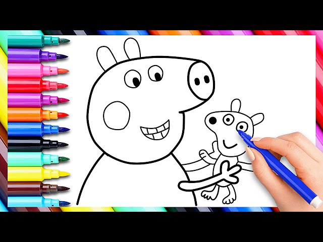 Peppa Pig Drawing & Coloring Fun for Kids 🐷 Learn Colors with Peppa's Family 🖍️