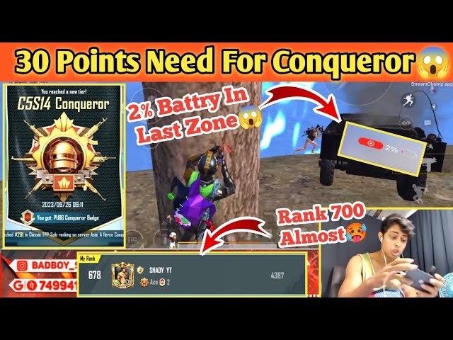 DAY 9 😱 30 Points Need For Conqueror Before Time Out 🔥 Ace To conqueror Lobby Gameplay 🥵