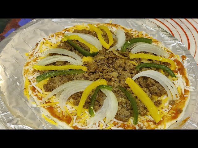 Pizza Recipe/Beef Qeema Pizza