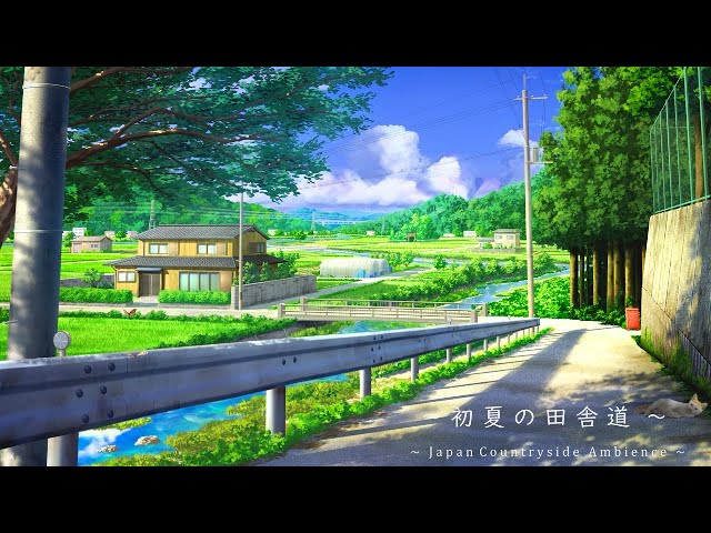 Japan Countryside Ambience/gentle water, singing birds, animation style illustrations