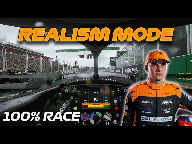 F1 23 Realism Mode - Oscar Piastri - Melbourne, Australia [100% Race + Cockpit + No HUD]