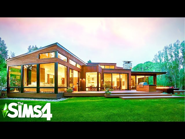 MODERN CABIN IN THE WOODS ~ Curb Appeal Recreation: Sims 4 Speed Build (No CC)