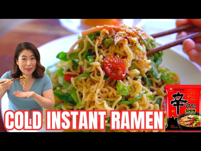 If you are craving noodles & a salad, this is the recipe! CRAZY Delicious Instant Ramen Recipe 냉라면
