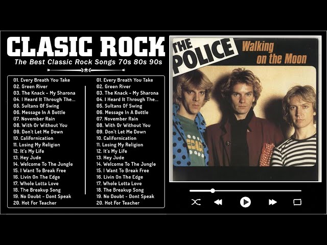 Classic Rock Playlist 70s 80s & 90s | The Police, CCR, Dire Straits, Queen, Bon Jovi, Guns N' Roses