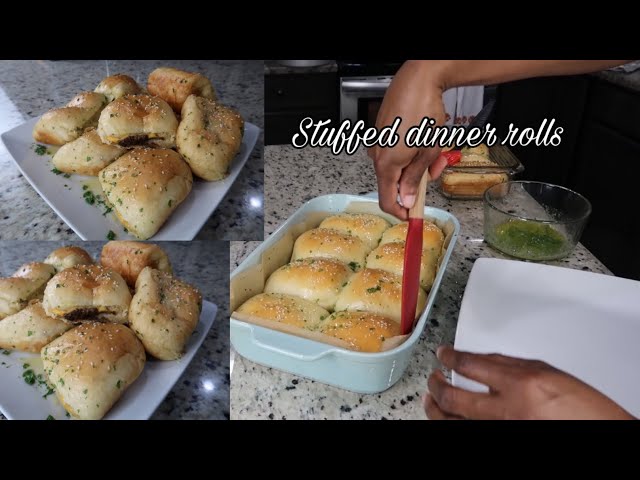 Stuffed dinner rolls with ground beef and cheese so soft, fluffy and delicious