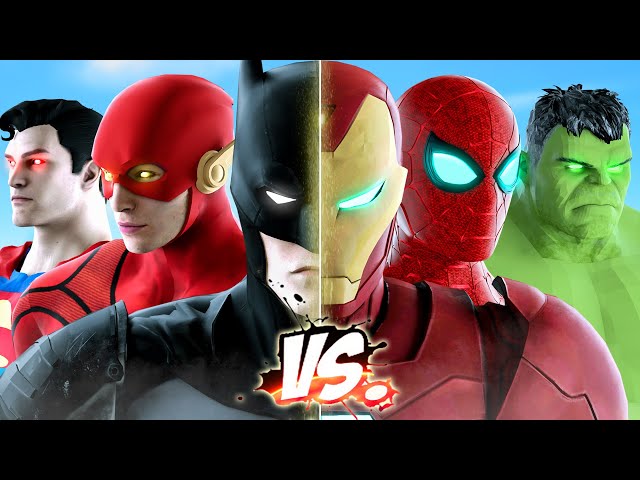 THE AVENGERS MARVEL COMICS VS JUSTICE LEAGUE DC COMICS REMAKE | SUPER EPIC BATTLE - KJRAGAMING